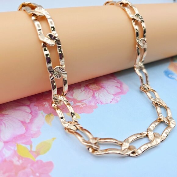 Rose Gold Chunky Link Necklace in High Shine Finish – 19.7 Inch, XPNL0071 - Picture 7 of 12